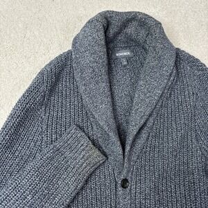 Bonobos Knit Shawl Collar Cardigan Sweater Mens Size Medium Cotton Gray Slim Fit
